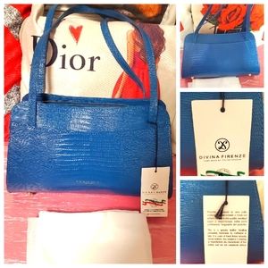 DIVINA FIRENZE Tamara Made in Italy Croc Embossed Genuine Leather Triple